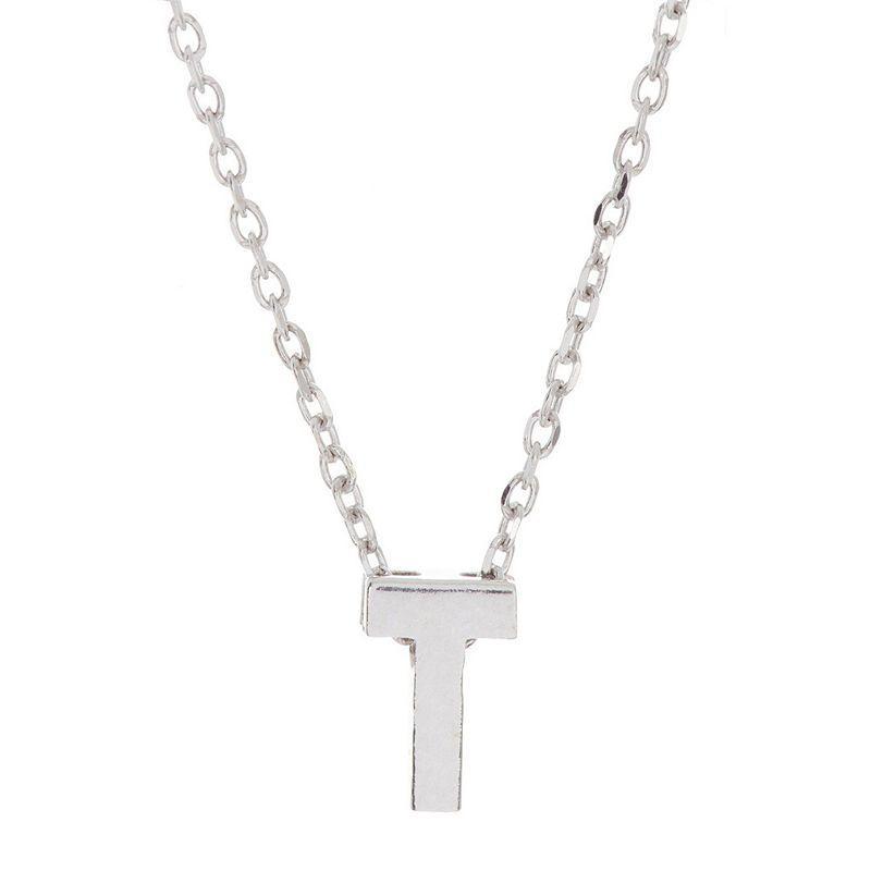 Adornia Rhodium-Plated Mini Initial A Pendant Necklace, 16 + 2 extender - P Product Image