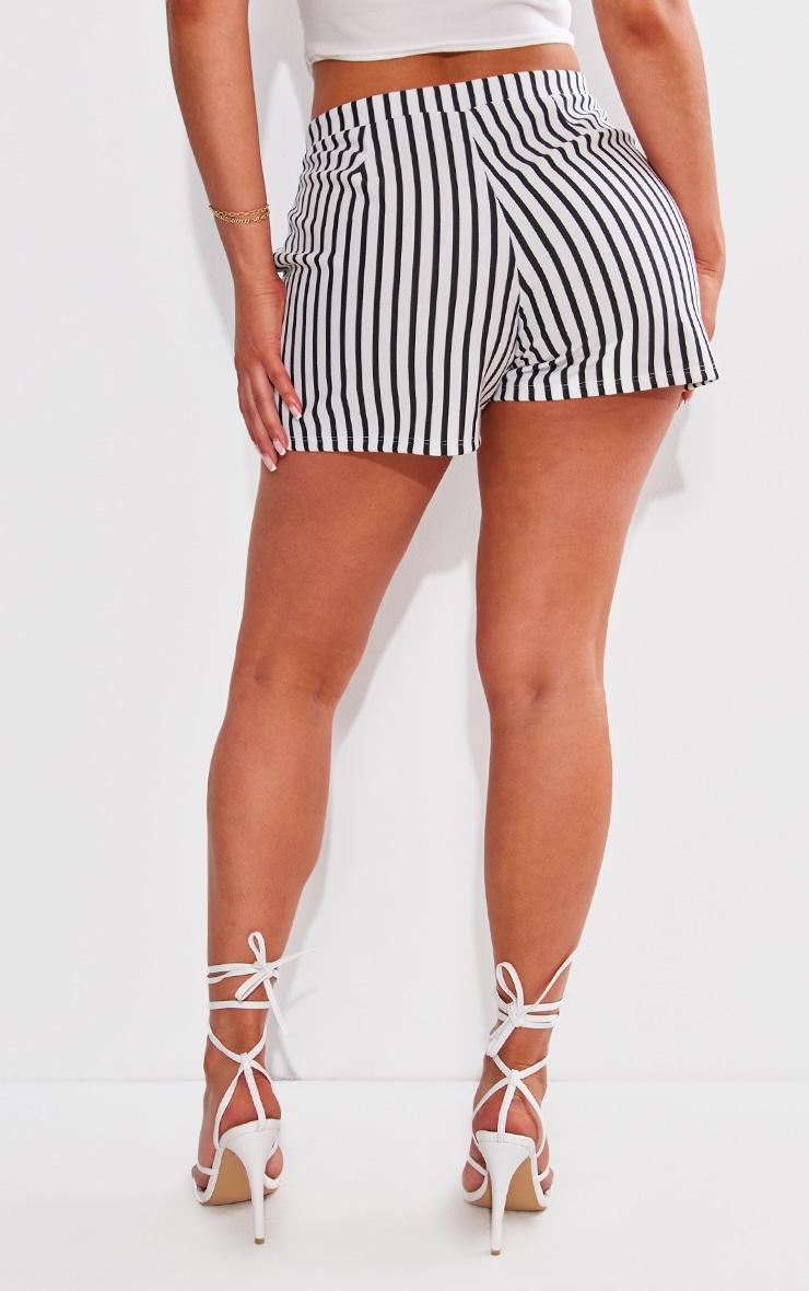 Shape Black and White Striped Runner Shorts Product Image