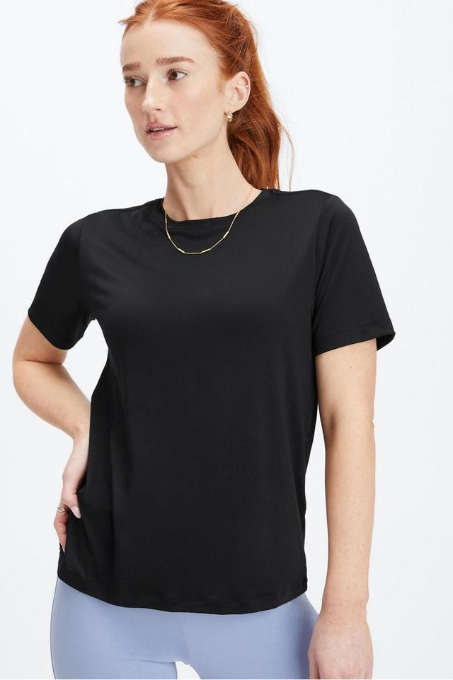 Fabletics 100% Cotton Jersey Tee Womens black Size S Product Image