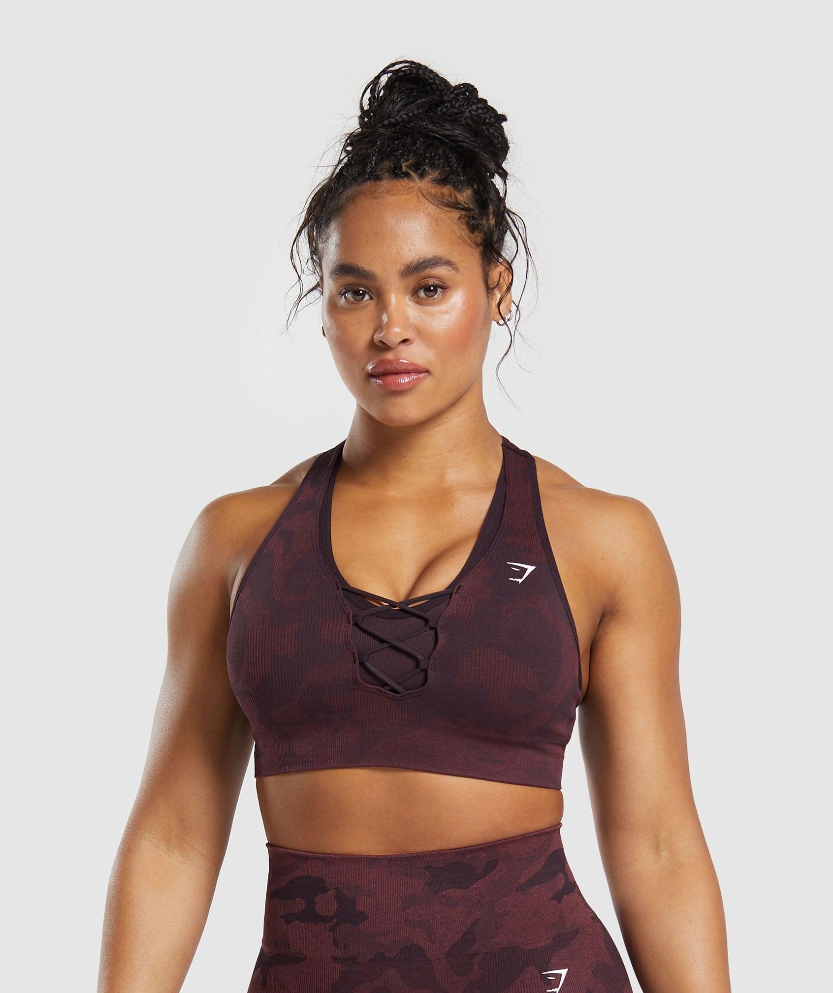 Gymshark Adapt Camo Seamless Sports Bra - Plum Brown/Burgundy Brown Female Product Image