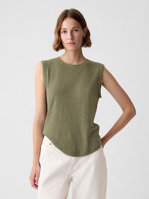 Linen-Blend Tank Top Product Image