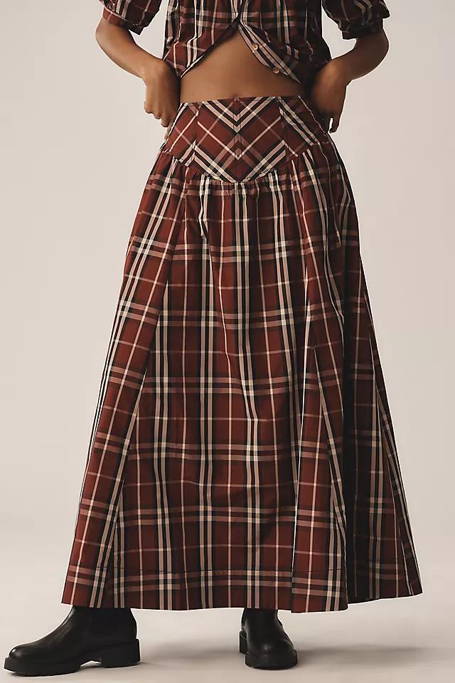 Maeve Drop-Waist Taffeta Maxi Skirt Product Image