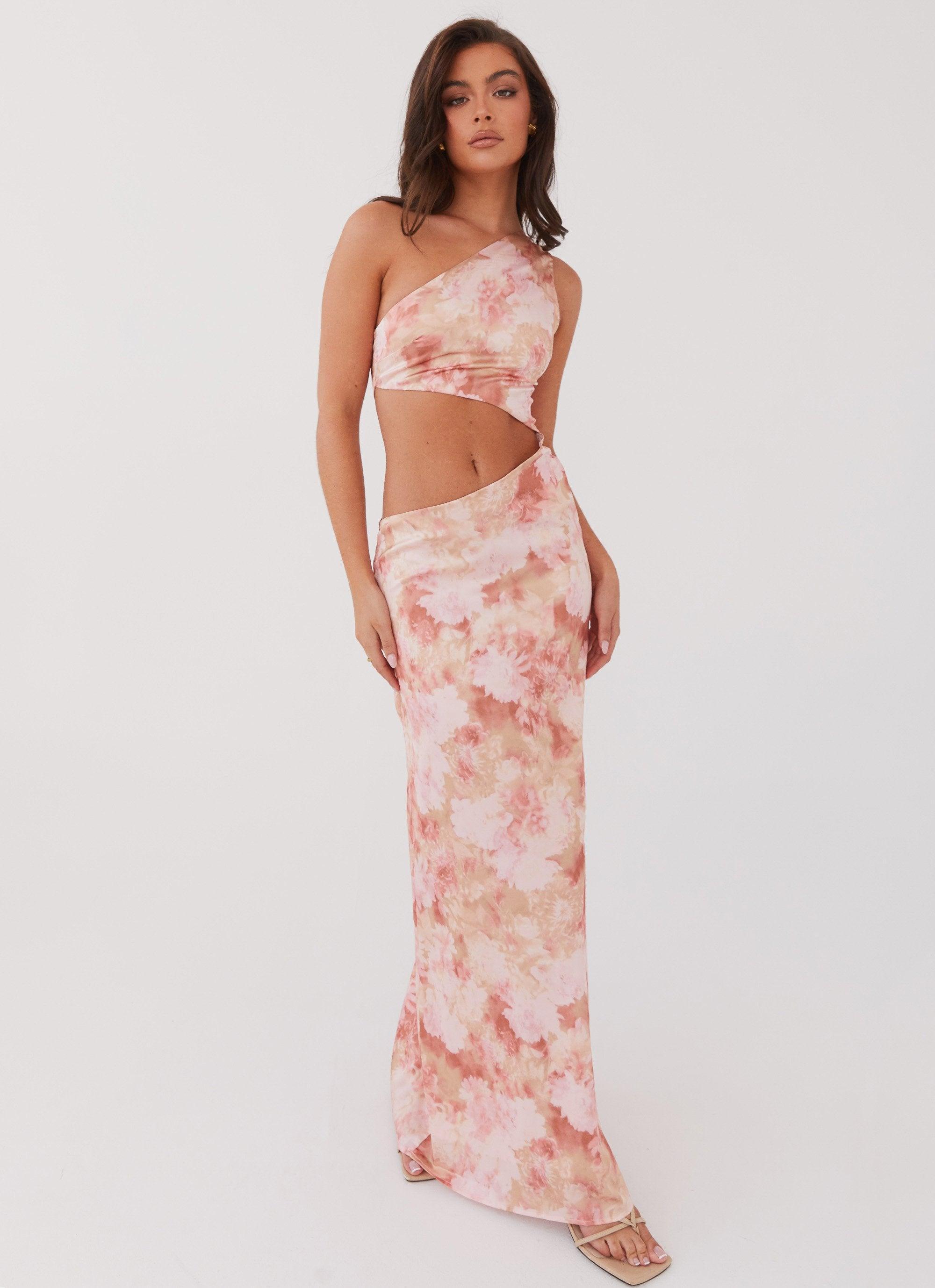 Krista One Shoulder Maxi Dress - Flower Garden Product Image