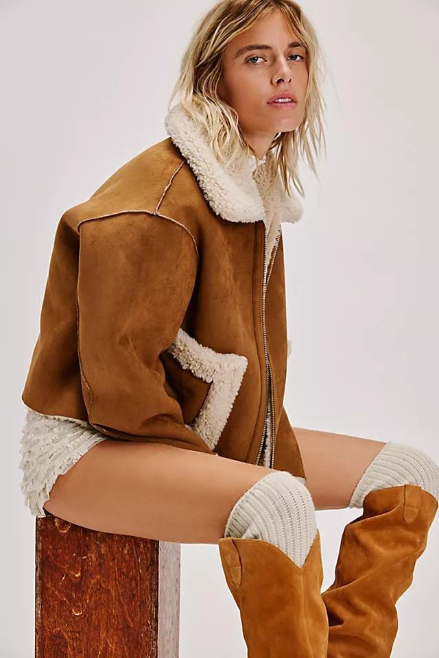 Vera Shearling Aviator Jacket Product Image