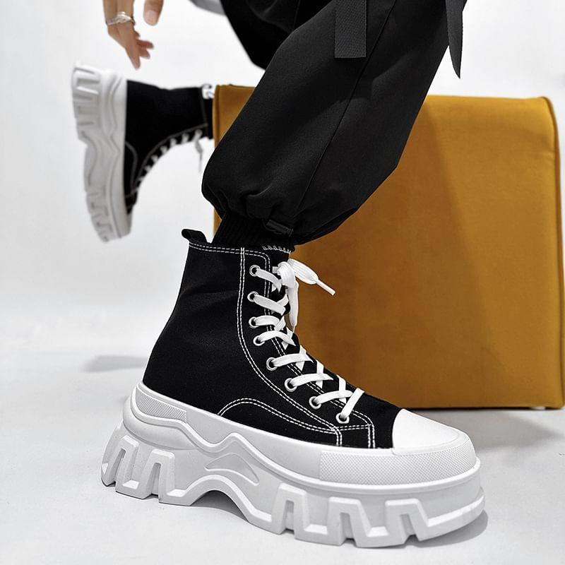 Platform Canvas High Top Sneakers Product Image