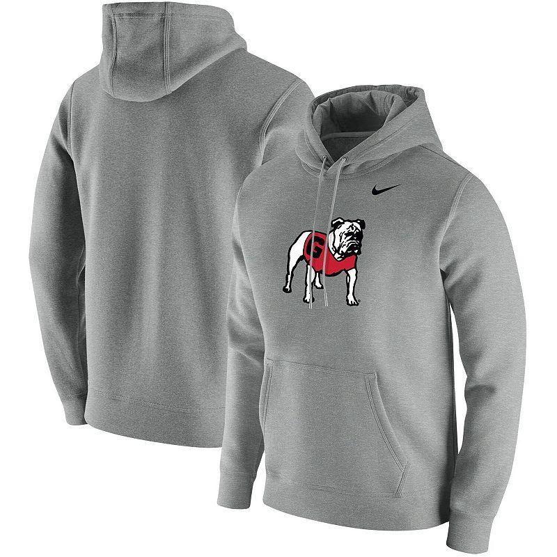 Mens Nike Heathered Gray Georgia Bulldogs Vintage-Like School Logo Pullover Hoodie Product Image