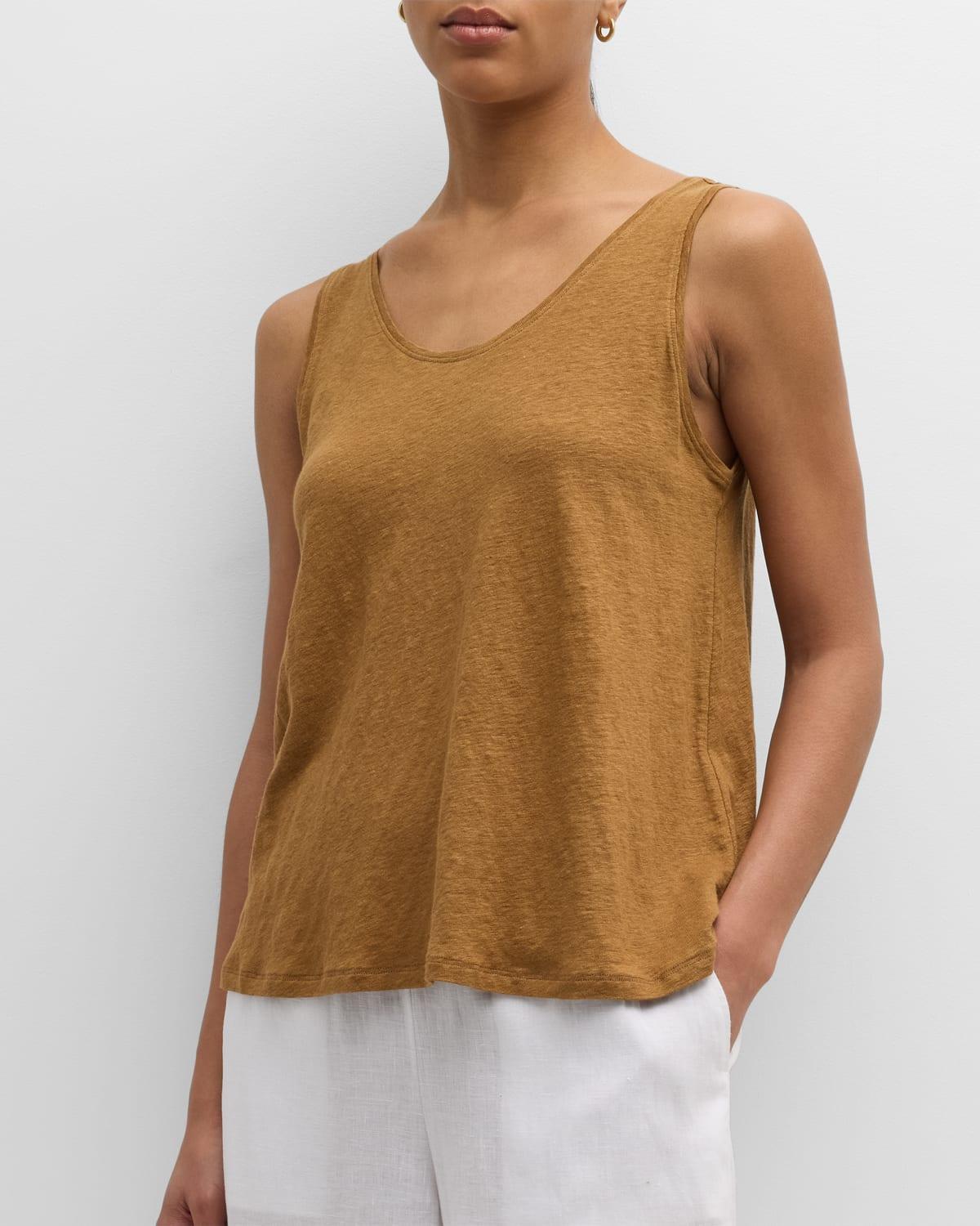 Womens Linen Scoopneck Tank Product Image