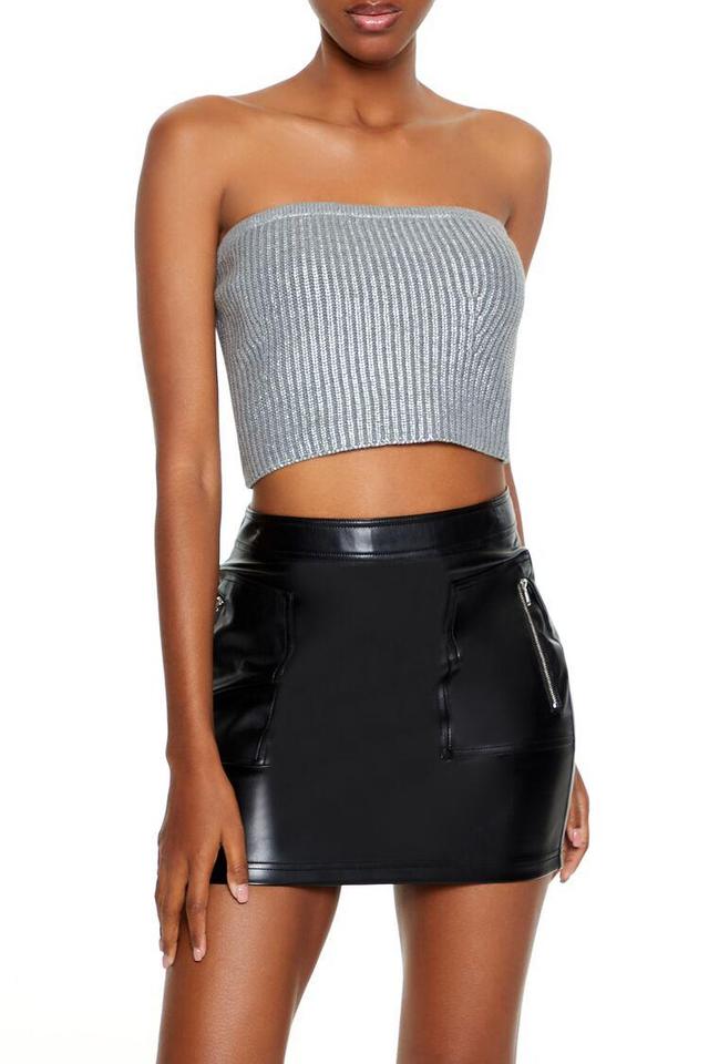 Metallic Sweater-Knit Tube Top | Forever 21 Product Image