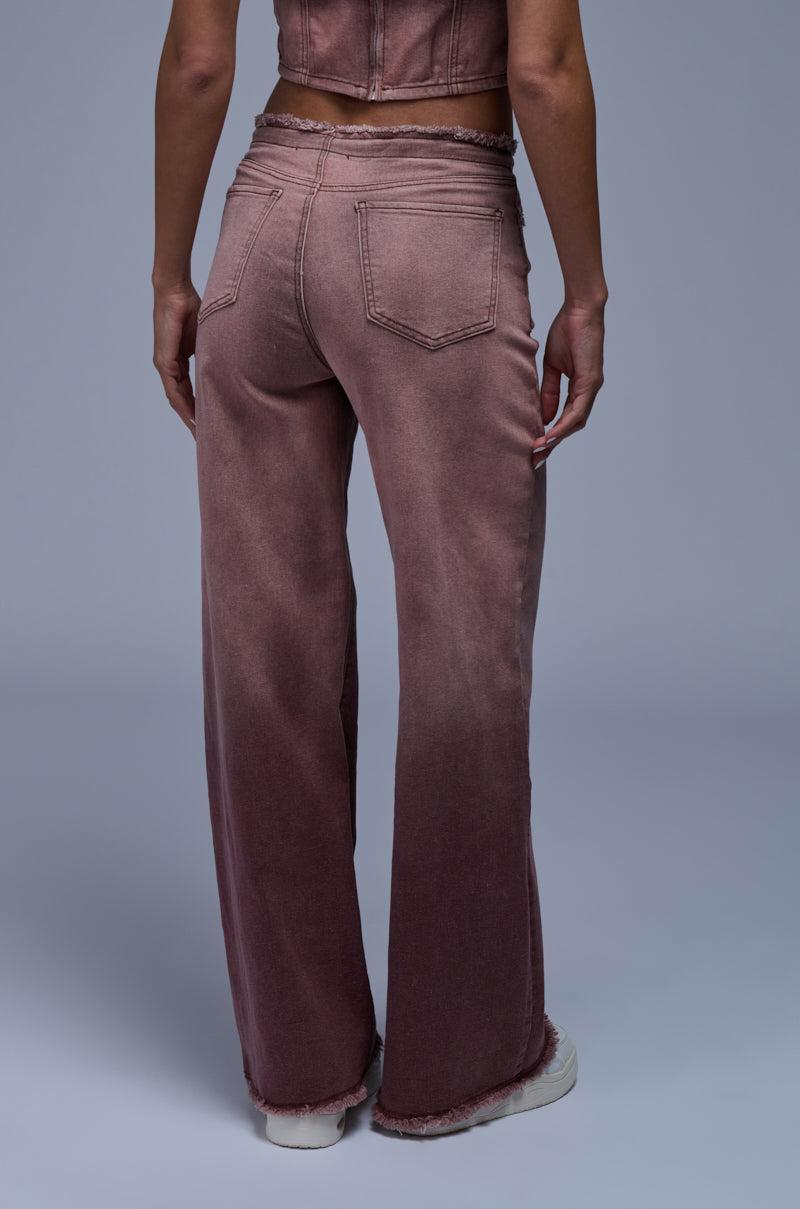 BRAWNWYN OMBRE DENIM BOTTOM IN MAUVE Product Image