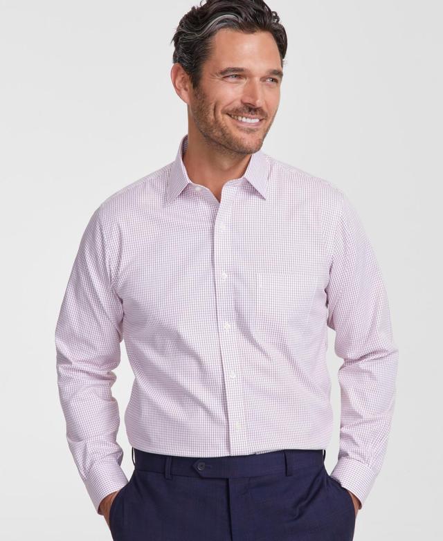 B by Brooks Brothers Mens Regular-Fit Check Pinpoint Dress Shirt Product Image