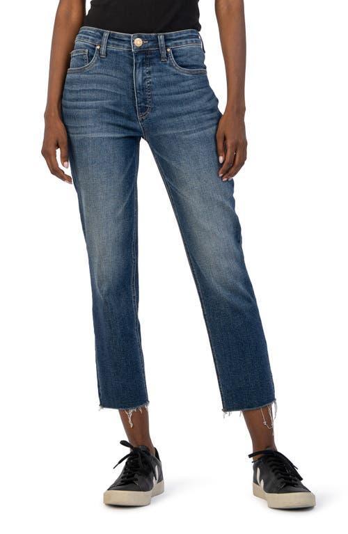 KUT from the Kloth Rachael Fab Ab High Waist Raw Hem Crop Mom Jeans Product Image