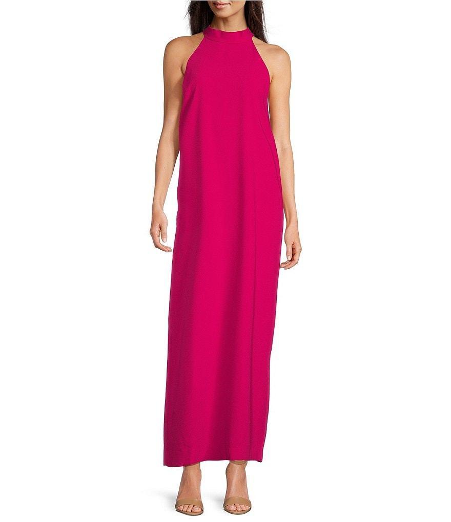 Lilly Pulitzer Alaric Satin Back Crepe Halter Neck Sleeveless Shift Maxi Dress Product Image