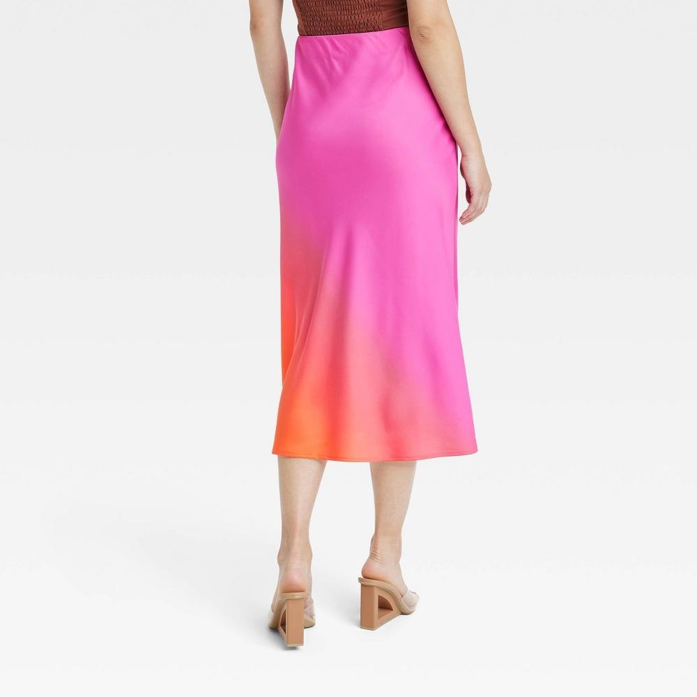 Womens A-Line Midi Slip Skirt - A New Day /Orange XS Product Image