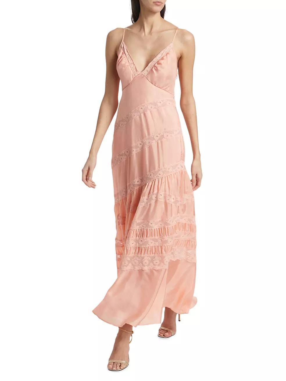 Idalia Silk Lace Maxi Dress Product Image