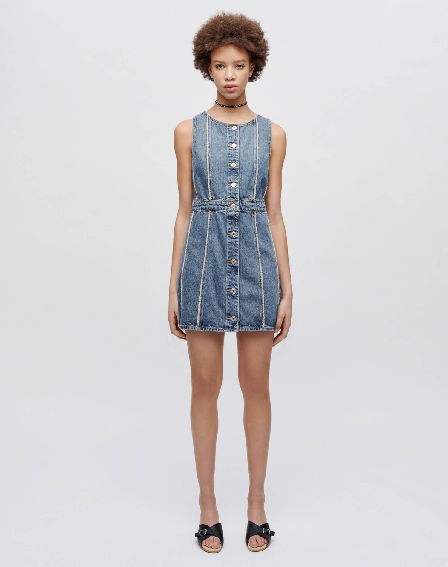 Fray Denim Dress - Bruna Female Product Image