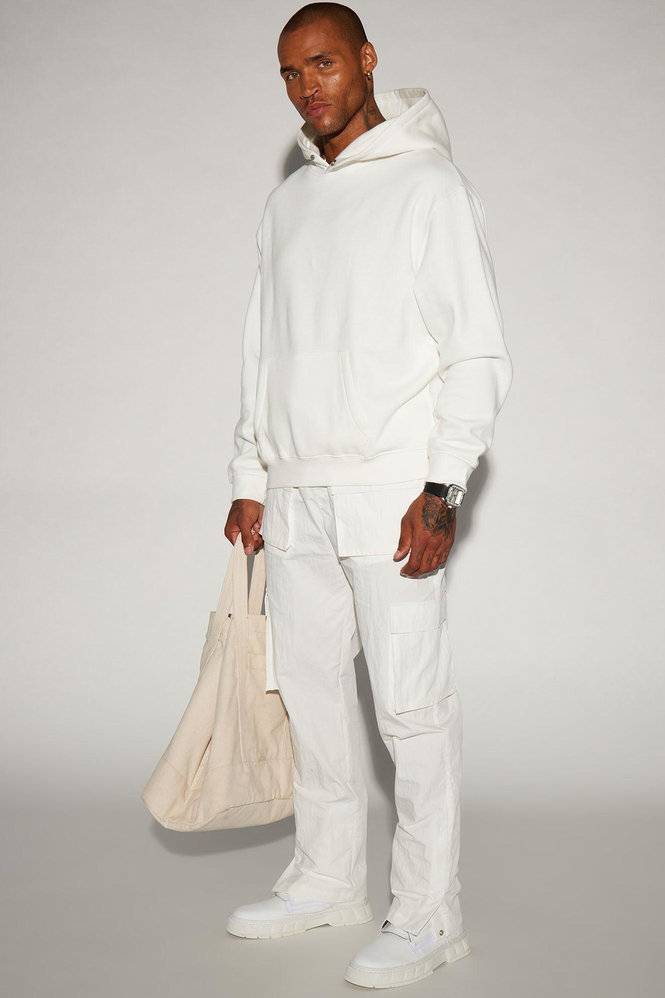 Lagos Textured Nylon Snap Cargo Pants - White Product Image