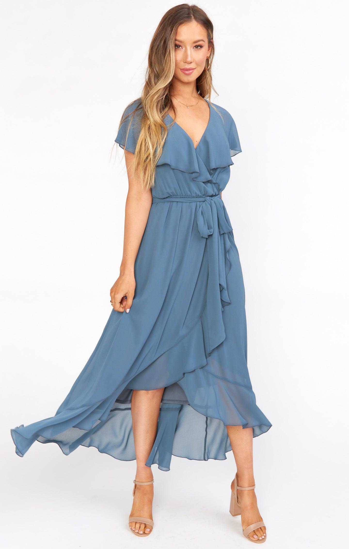 Jess Ruffle Midi Dress ~ Neutral Mauve Chiffon Product Image