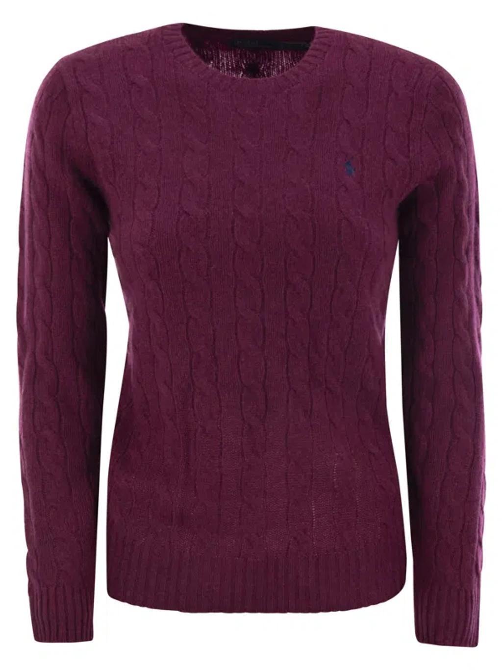 POLO RALPH LAUREN Wool And Cashmere Cable-knit Sweater In Red Product Image