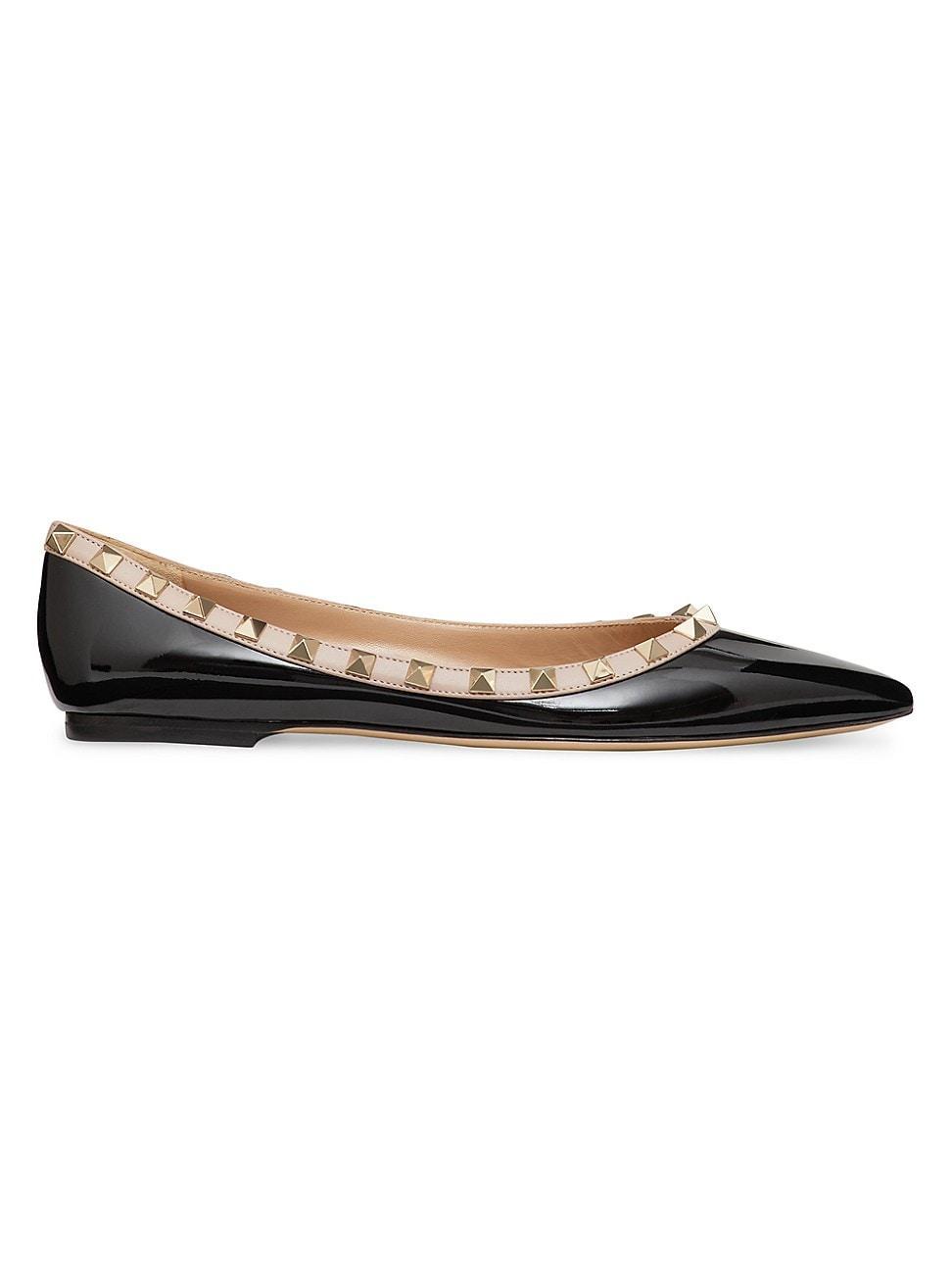 Womens Patent Rockstud Ballet Flats Product Image