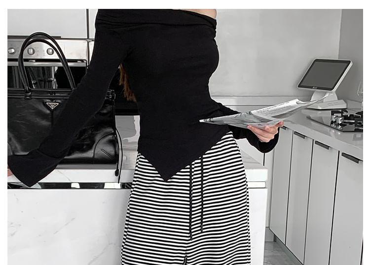 Striped Wide-Leg Sweatpants Product Image