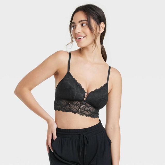 Womens Longline Lace Bralette - Auden Black XXL Product Image