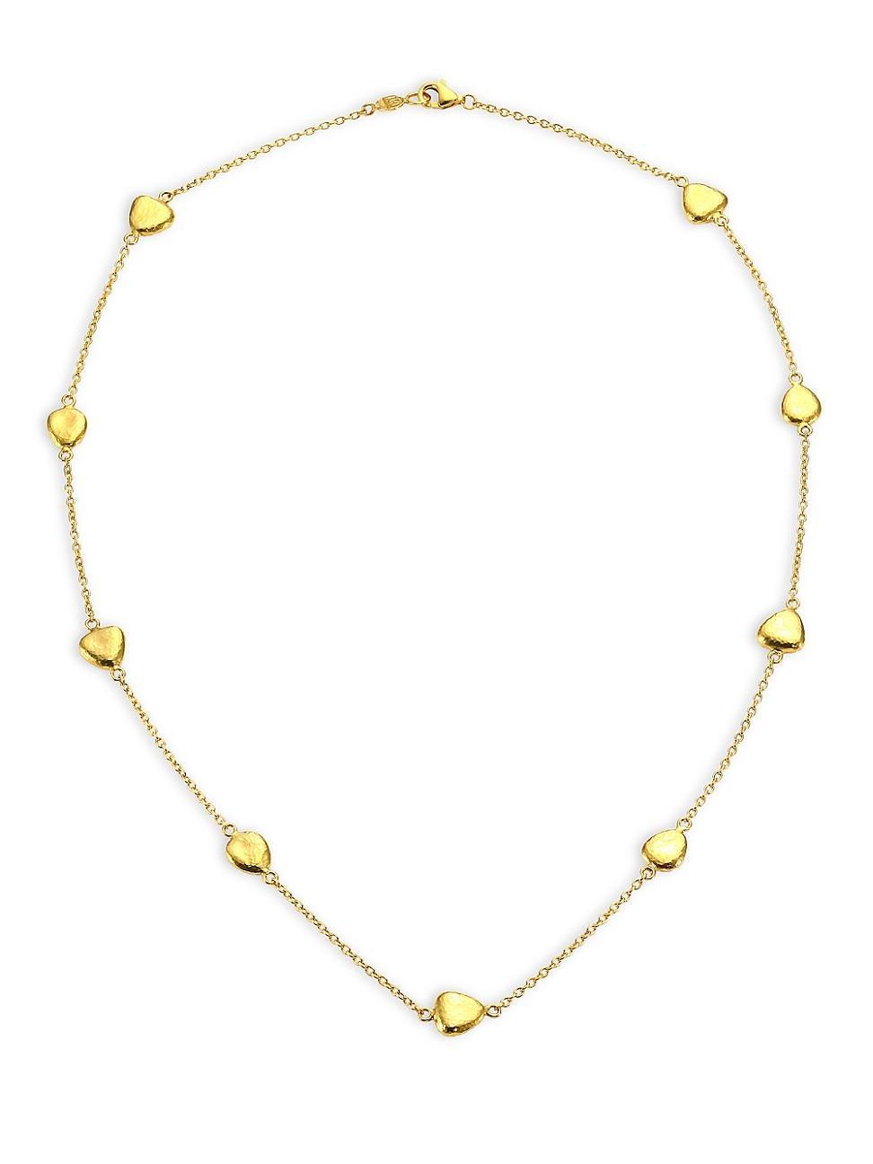 Womens 22K Gold Pebble Station Necklace Product Image