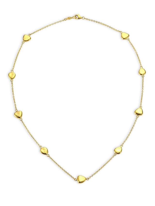 Womens 22K Gold Pebble Station Necklace Product Image