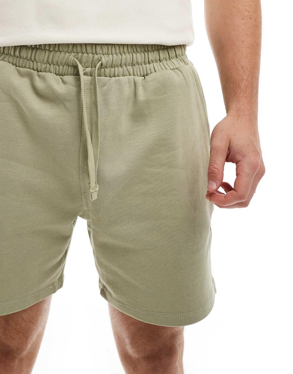 ONLY & SONS pull on jersey shorts in sage Product Image