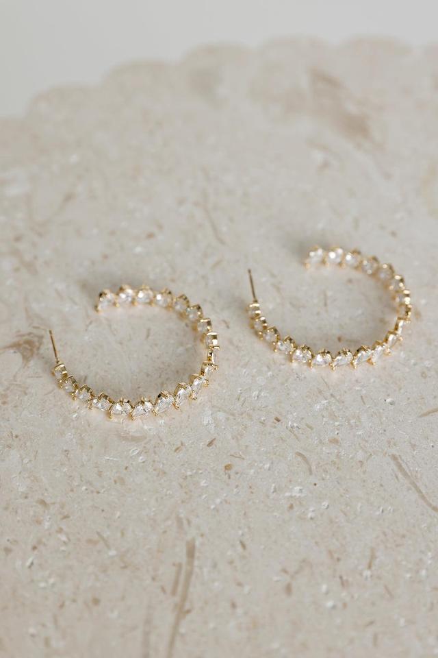 18k Gold Plated Diamond Cut Hoop Earrings Gold Product Image