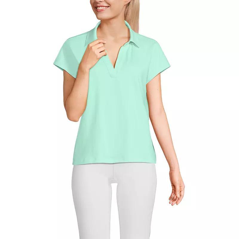 Womens Lands End Johnny Collar Short Sleeve Polo Product Image