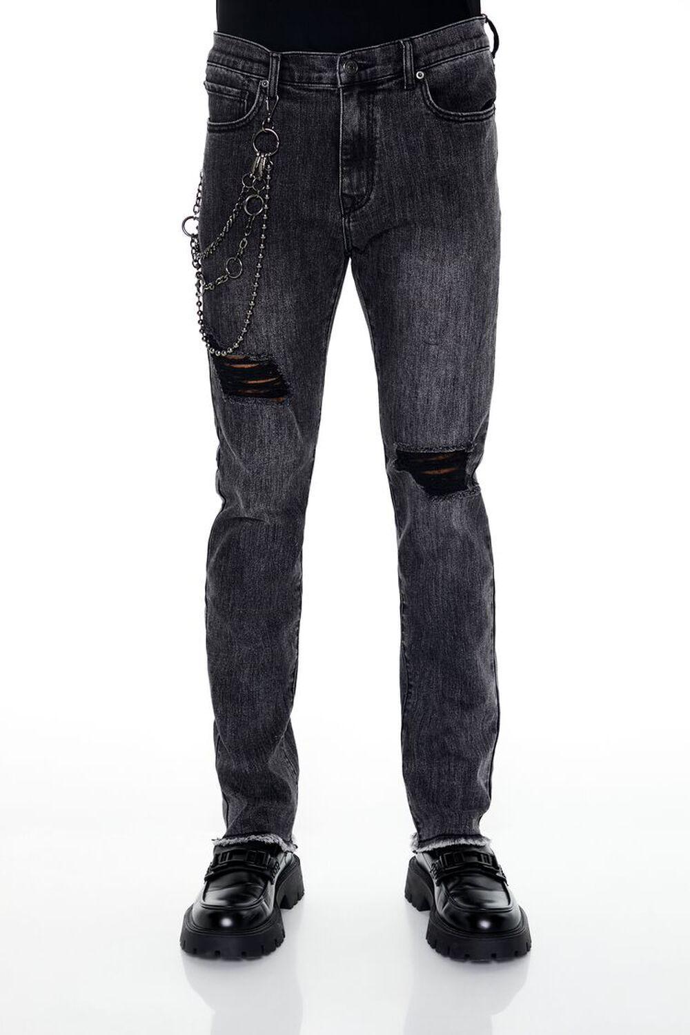 Wallet Chain Slim-Fit Jeans | Forever 21 Product Image