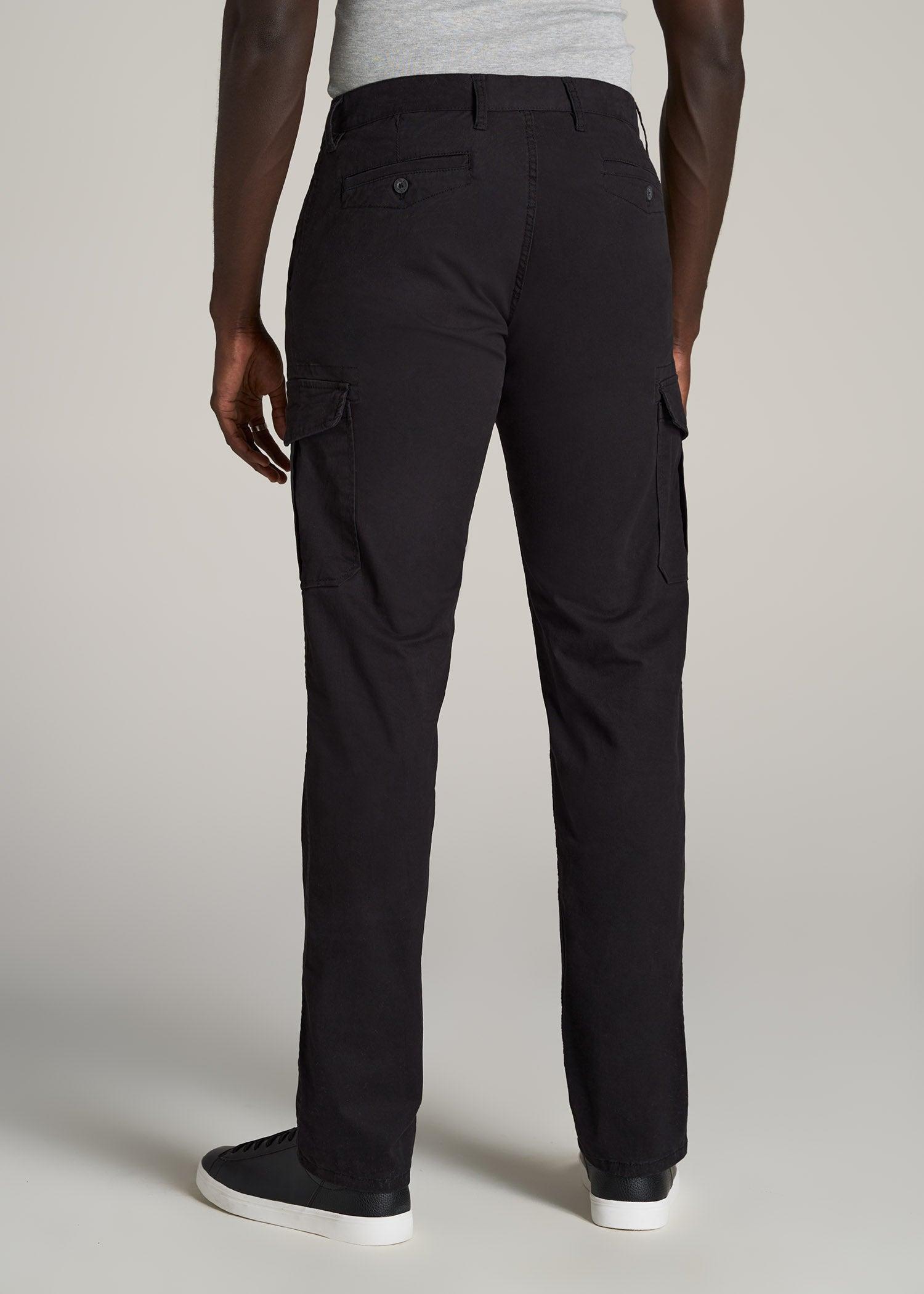 Stretch Twill SLIM-FIT Cargo Pants for Tall Men in Black Male Product Image