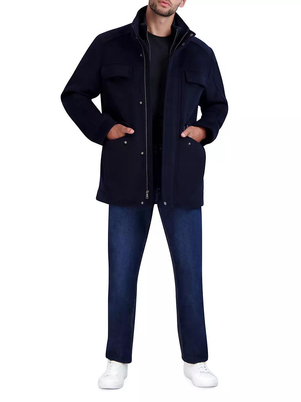 Melton Wool-Blend Multipocket Field Coat Product Image