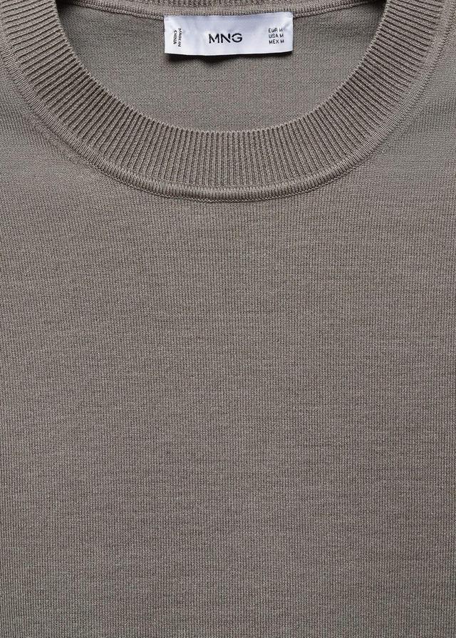 MANGO MAN - Fine-knit T-shirt medium greyMen Product Image