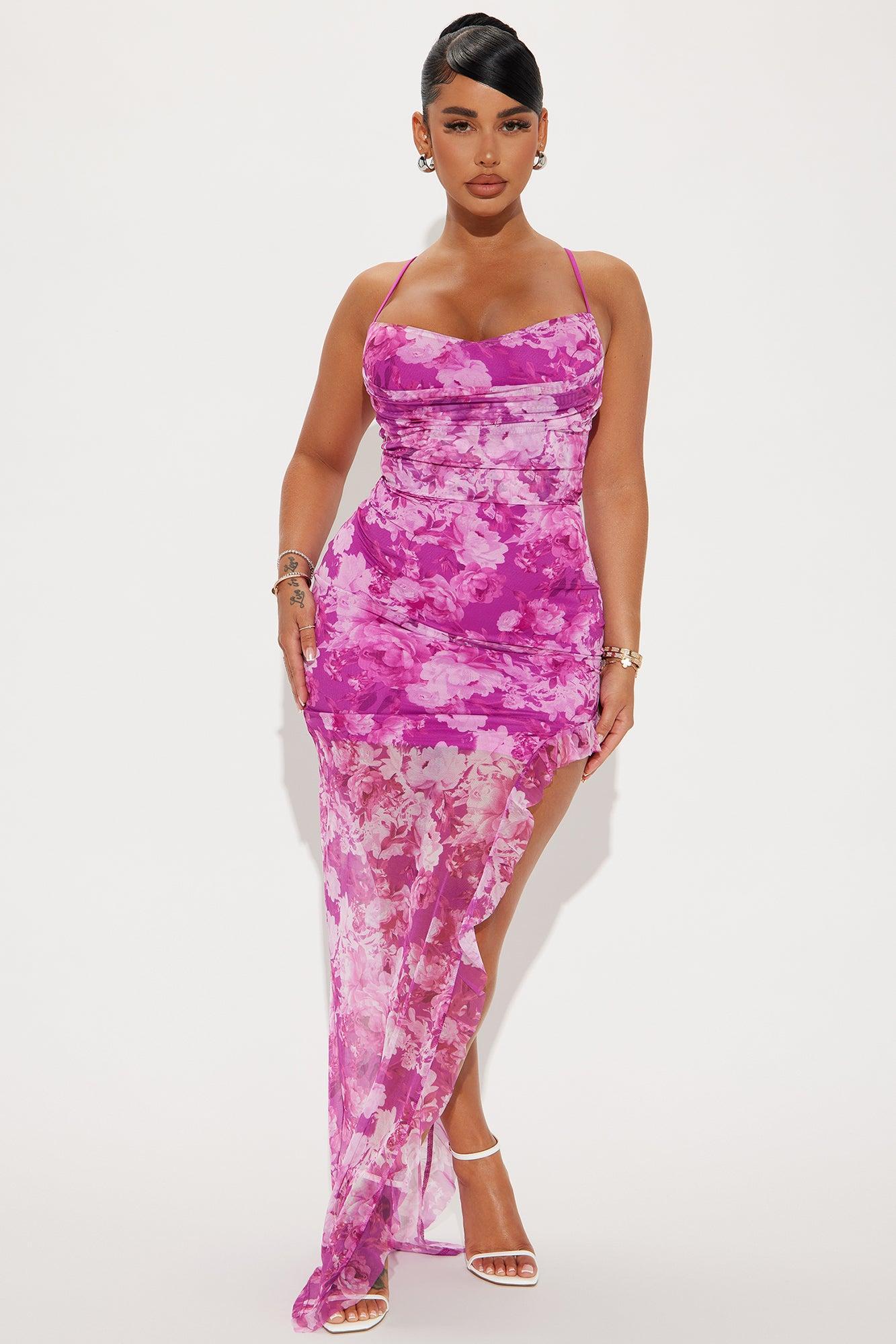 Roses And Love Maxi Dress - Fuchsia product image