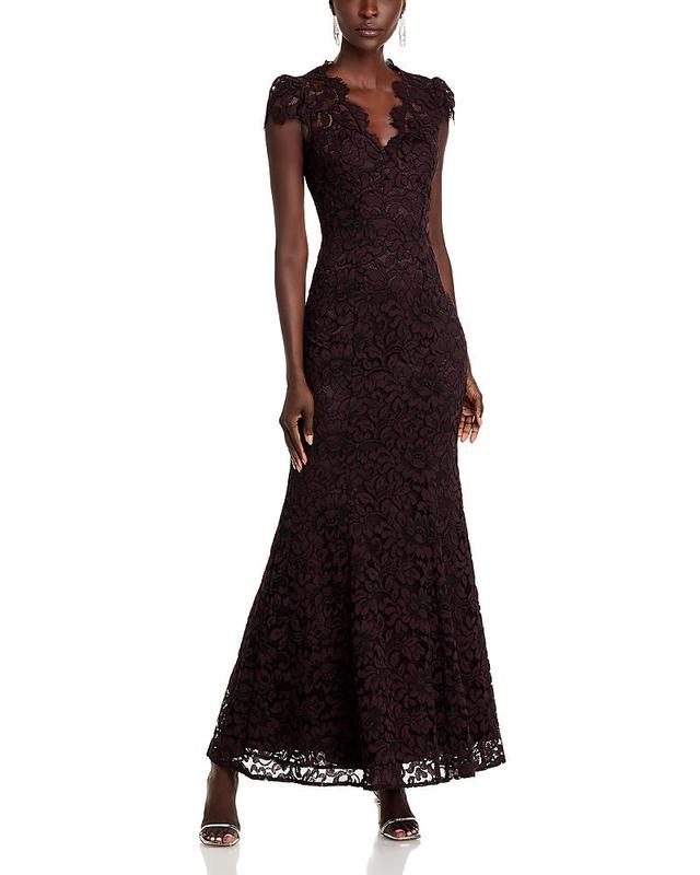 Eliza J Scalloped-Edge Lace Gown Product Image