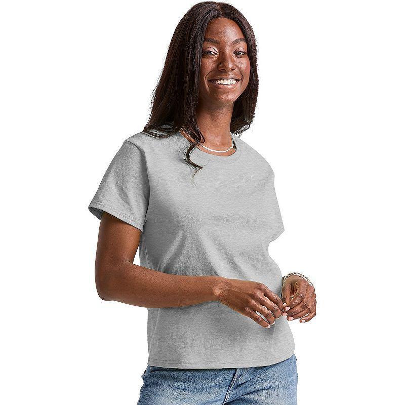 Hanes Essentials Womens Cotton T-Shirt, Classic Fit Natural XS Product Image