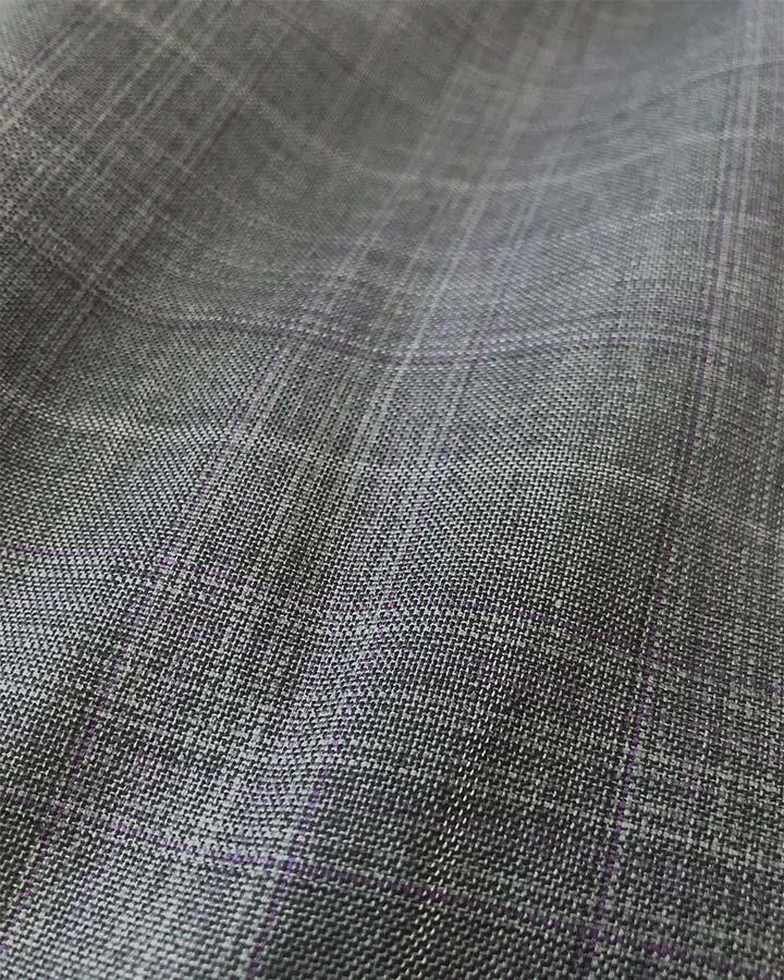 Alexander Collection - Gray Double Breasted 2 Piece Suit Regular Fit Glen Plaid Product Image