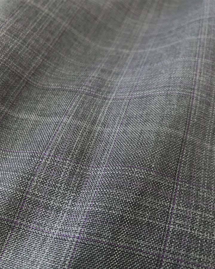 Pompey Collection - Men's Glen Plaid Dress Suit 2 Piece Regular Fit in Gray Product Image