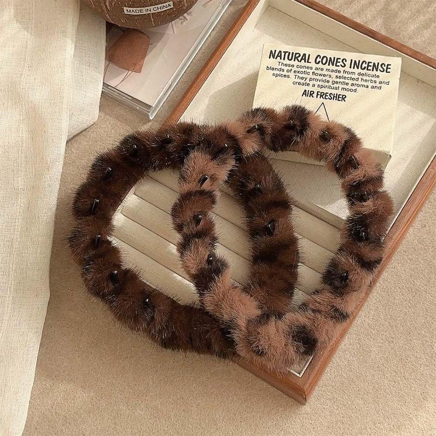 Leopard Print Fluffy Headband Product Image