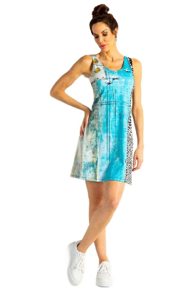 Turquoise Art To Wear Dress Product Image