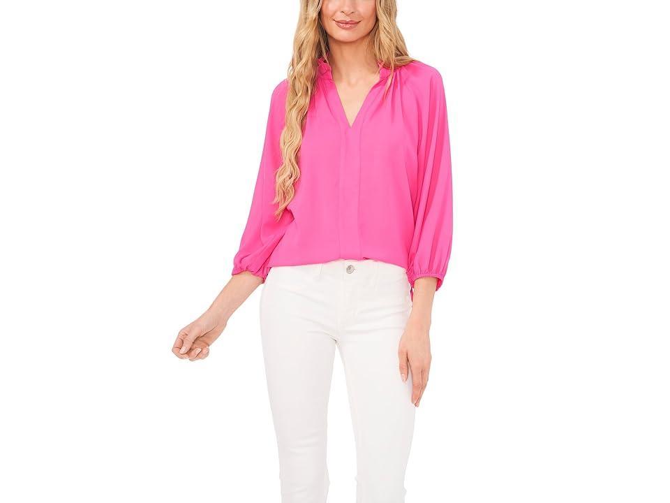 CeCe Womens V-Neck 3/4-Sleeve Blouse Product Image