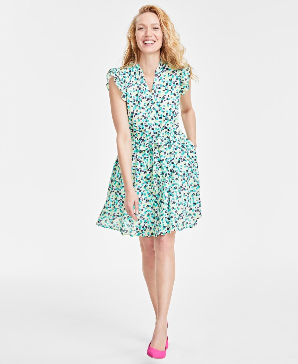 On 34th Womens Printed Ruffled Dress, Created for Macys Product Image