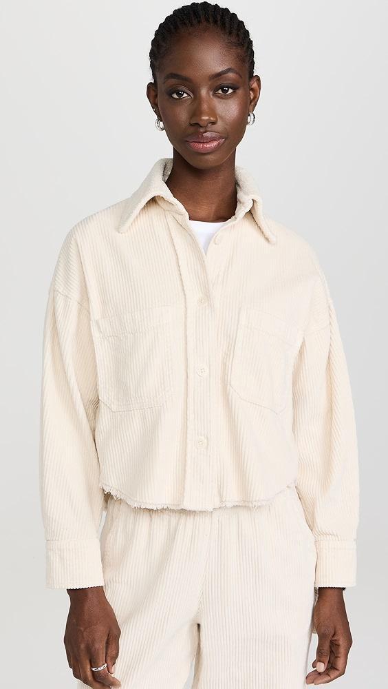 Les Tien Coopa Oversized Crop Button Up Top | Shopbop Product Image