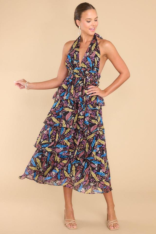 Lulua Black Multi Floral Maxi Dress Product Image