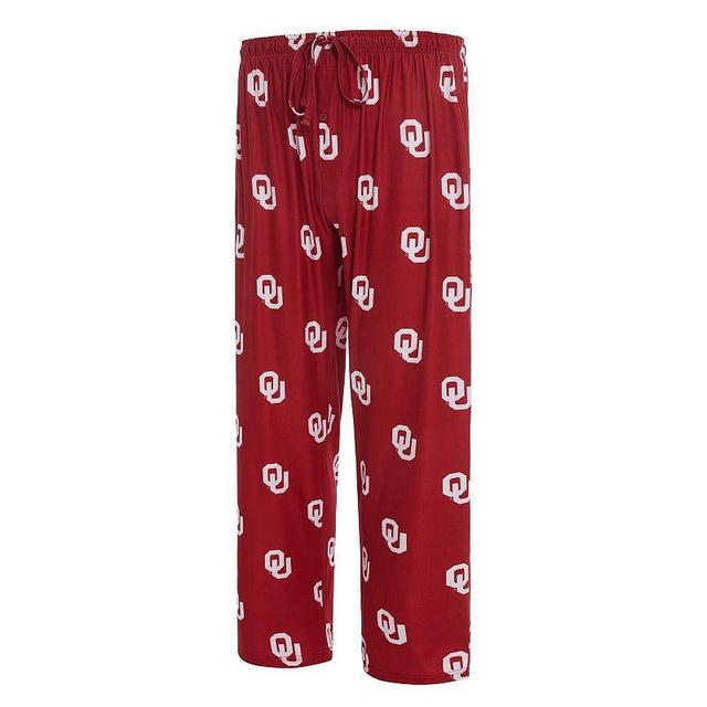 Mens Concepts Sport Crimson Oklahoma Sooners Logo Flagship Allover Print Pants Product Image