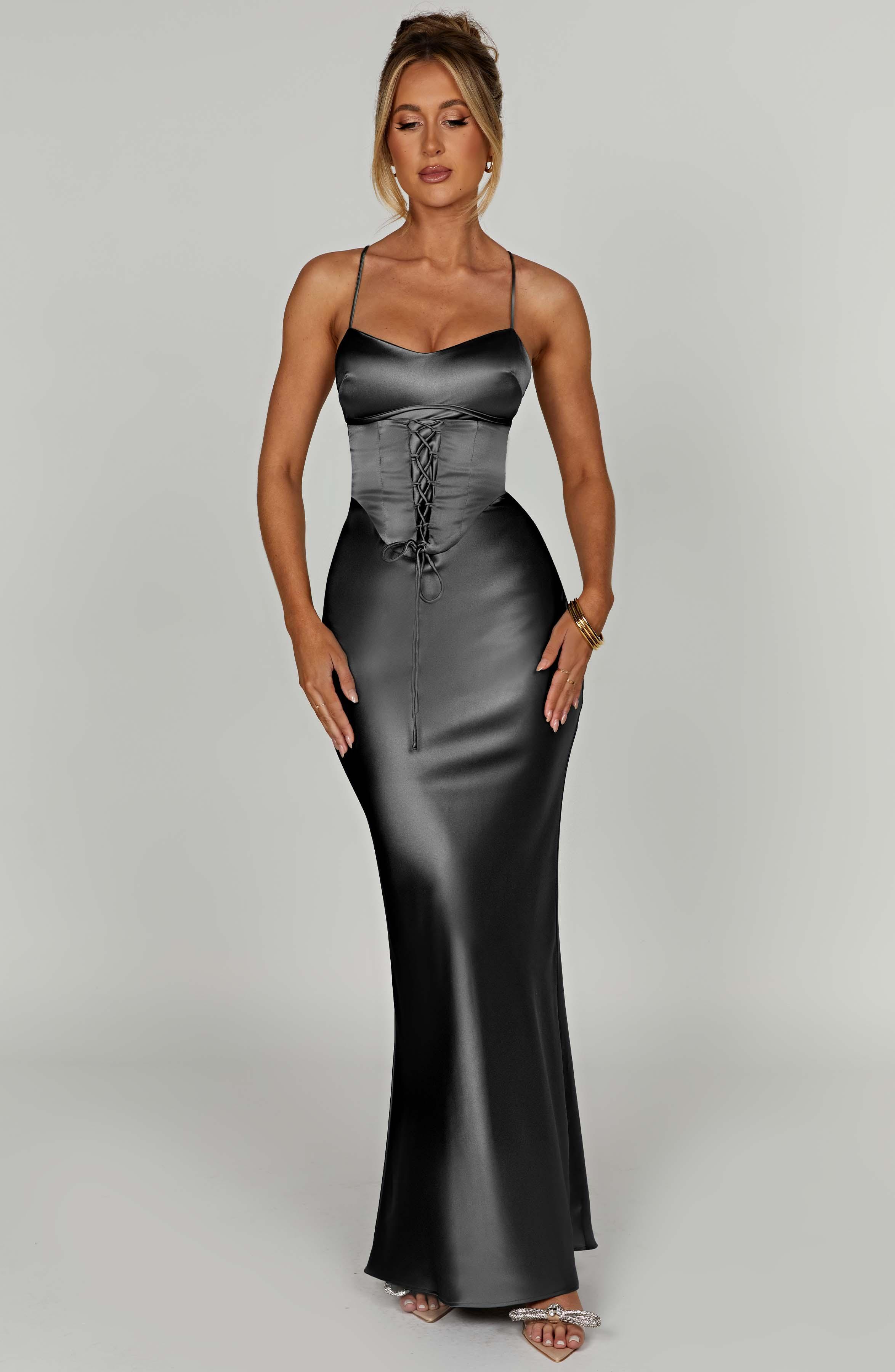 Lillia Maxi Dress - Charcoal Product Image