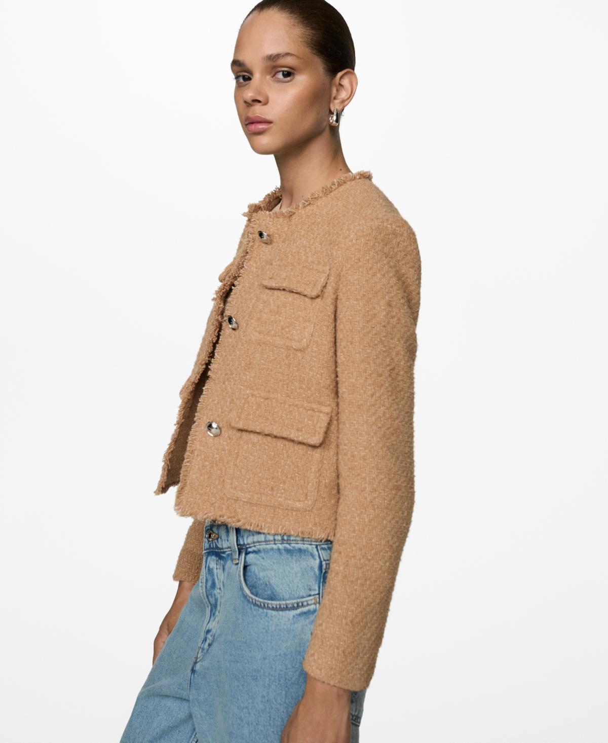 Mango Womens Pocket Tweed Jacket Product Image