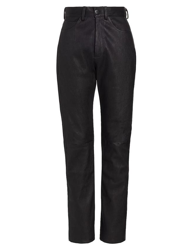 Womens Maddie High-Rise Leather Pants Product Image