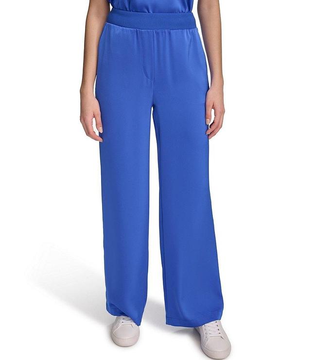 Calvin Klein High Rise Side Pocket Pull-On Coordinating Wide Leg Pants Product Image